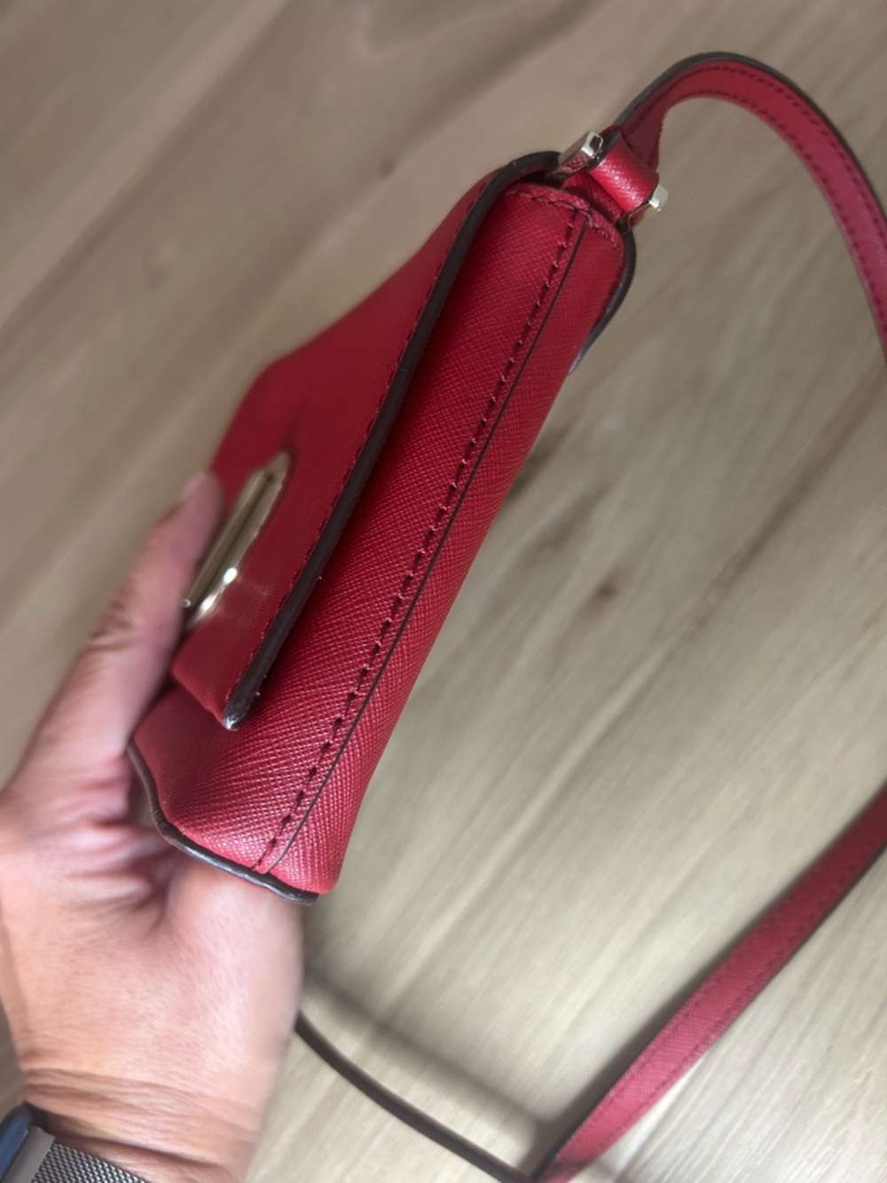 kate spade Red Leather Crossbody with Polished Turn-Lock - Picture 6 of 6